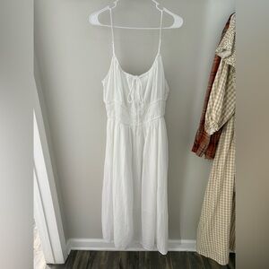 GAP White Maxi Dress with Tie Front